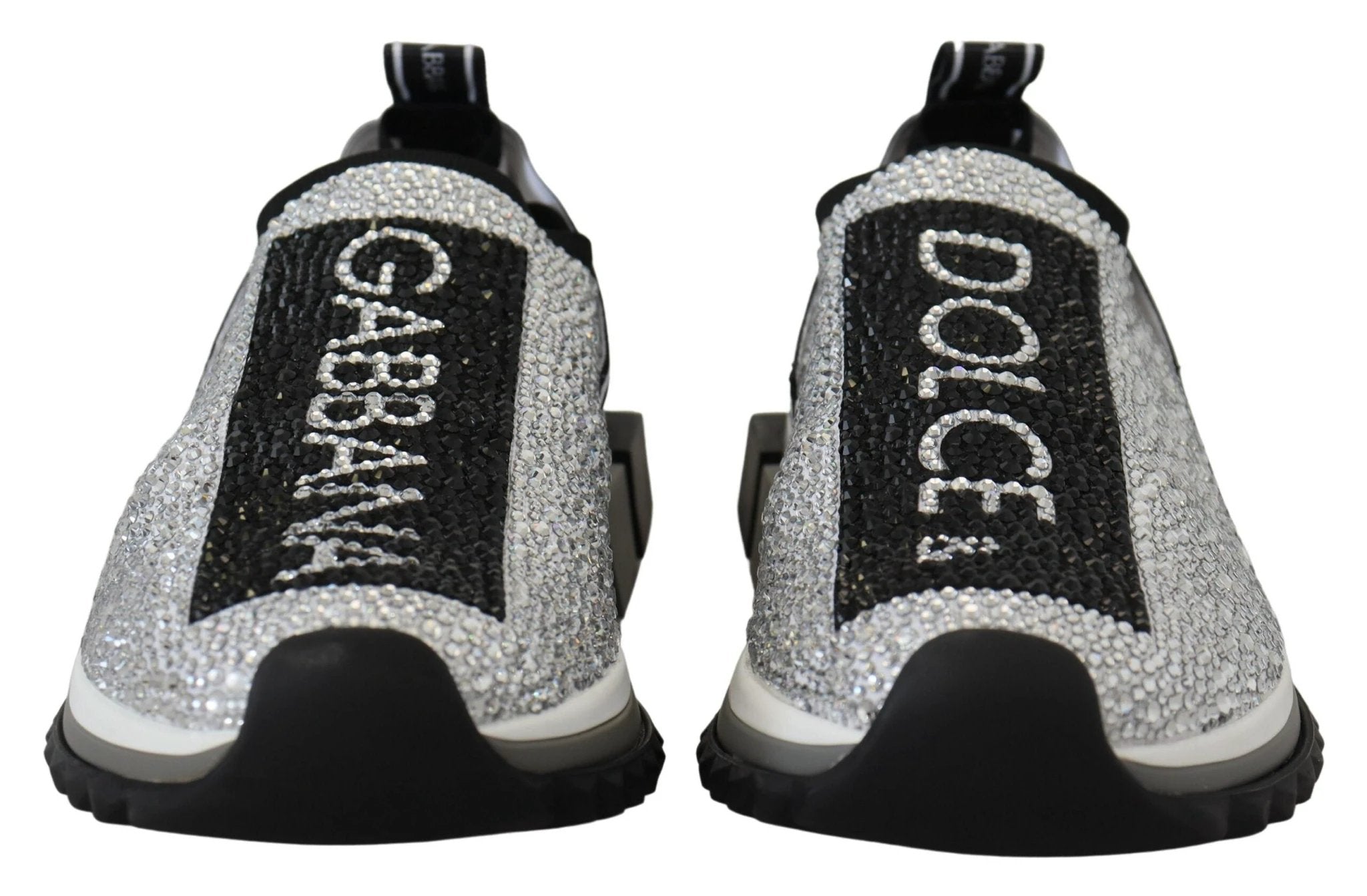 Dolce & Gabbana Silver Rhinestones Sorrento Sneakers Shoes by Dolce & Gabbana