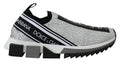 Dolce & Gabbana Silver Rhinestones Sorrento Sneakers Shoes by Dolce & Gabbana