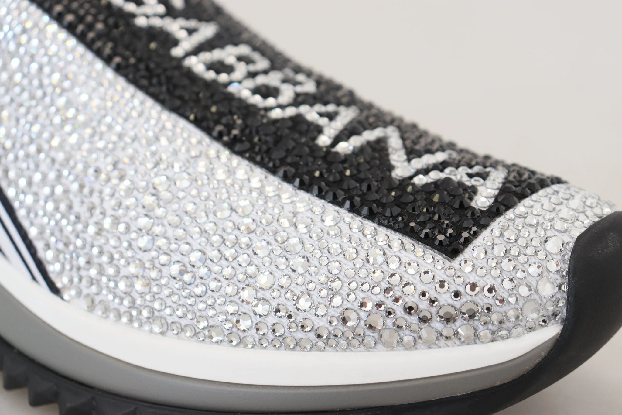 Dolce & Gabbana Silver Rhinestones Sorrento Sneakers Shoes by Dolce & Gabbana