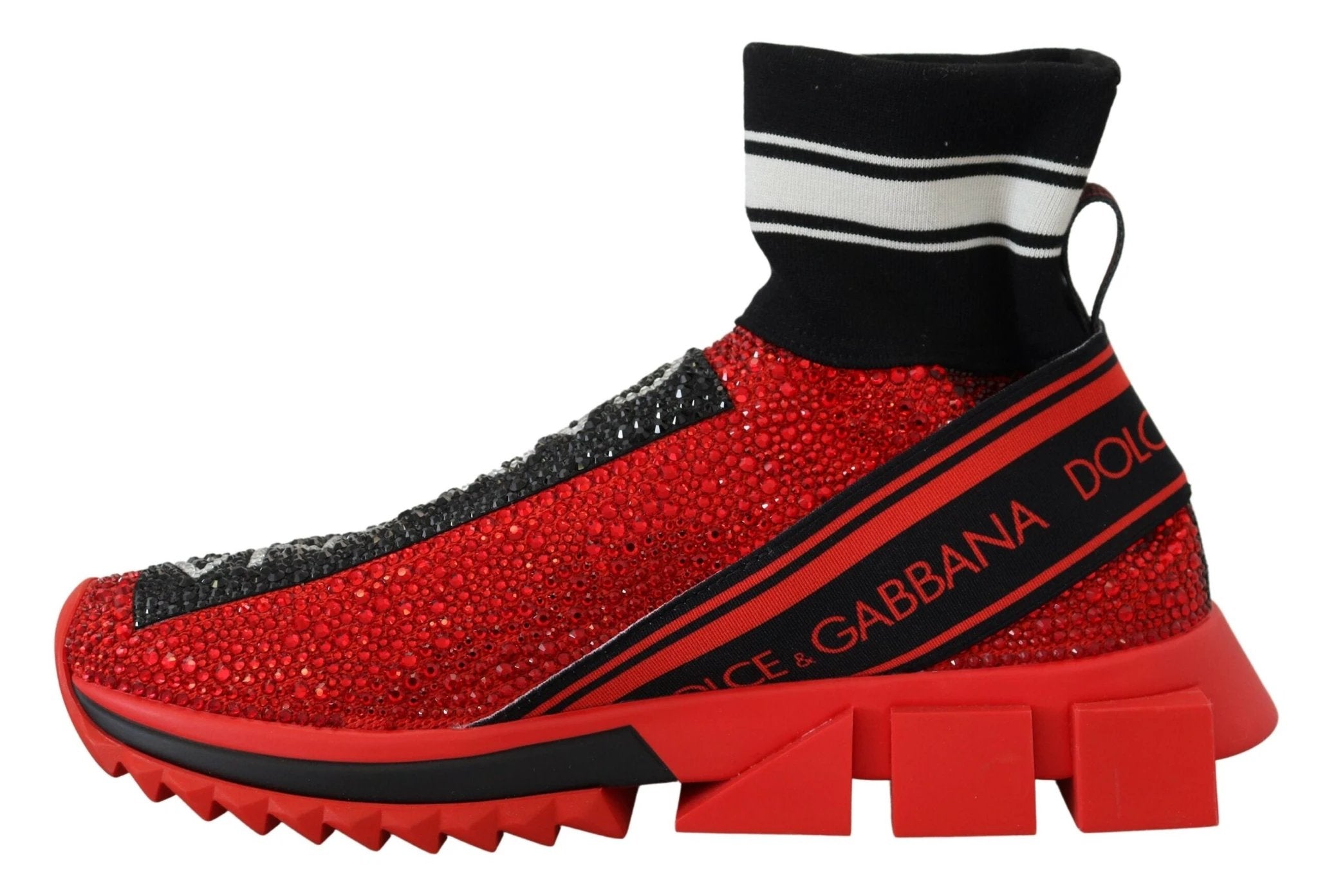 Dolce & Gabbana Red Bling Sorrento Sneakers Socks Shoes by Dolce & Gabbana