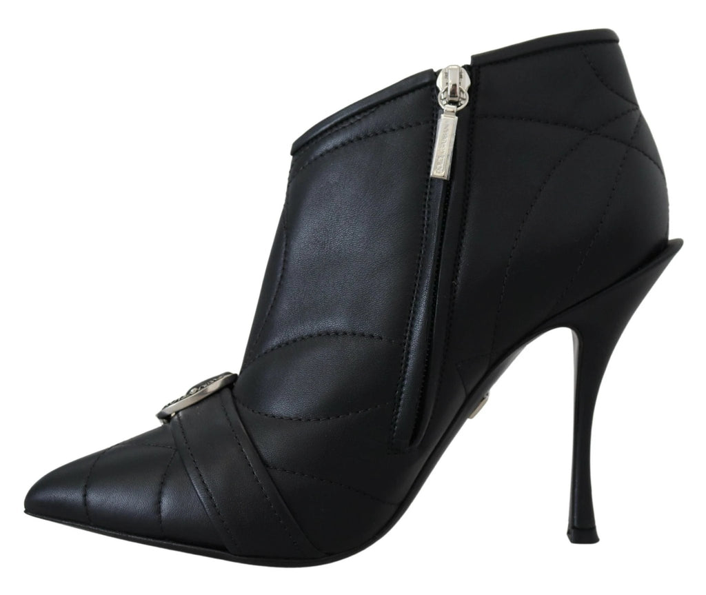 Dolce & Gabbana Black Devotion Quilted Buckled Ankle Boots Shoes by Dolce & Gabbana