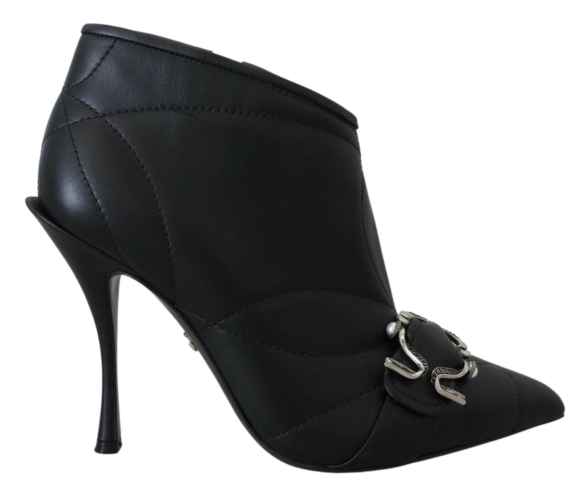 Dolce & Gabbana Black Devotion Quilted Buckled Ankle Boots Shoes by Dolce & Gabbana