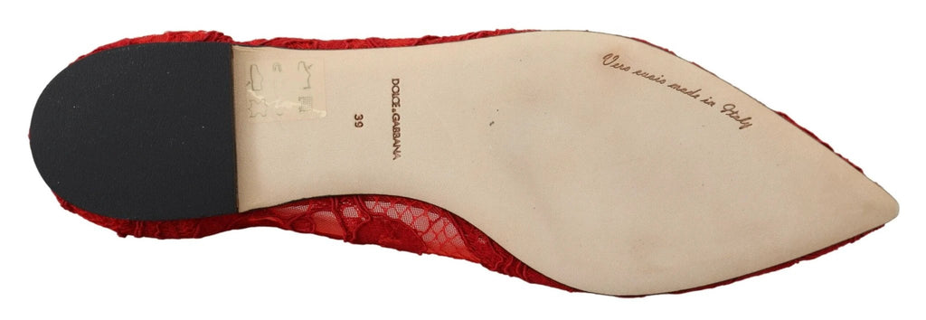 Dolce & Gabbana Red Taormina Crystals Loafers Flats Shoes by Dolce & Gabbana