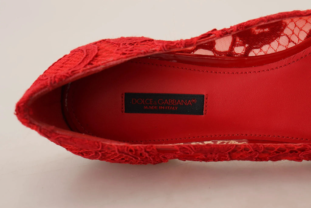 Dolce & Gabbana Red Taormina Crystals Loafers Flats Shoes by Dolce & Gabbana