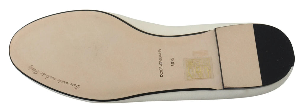 Dolce & Gabbana White Velvet Slip Ons Loafers Flats Shoes by Dolce & Gabbana