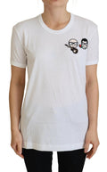 Dolce & Gabbana White #dgfamily Crewneck Cotton T-shirt by Dolce & Gabbana