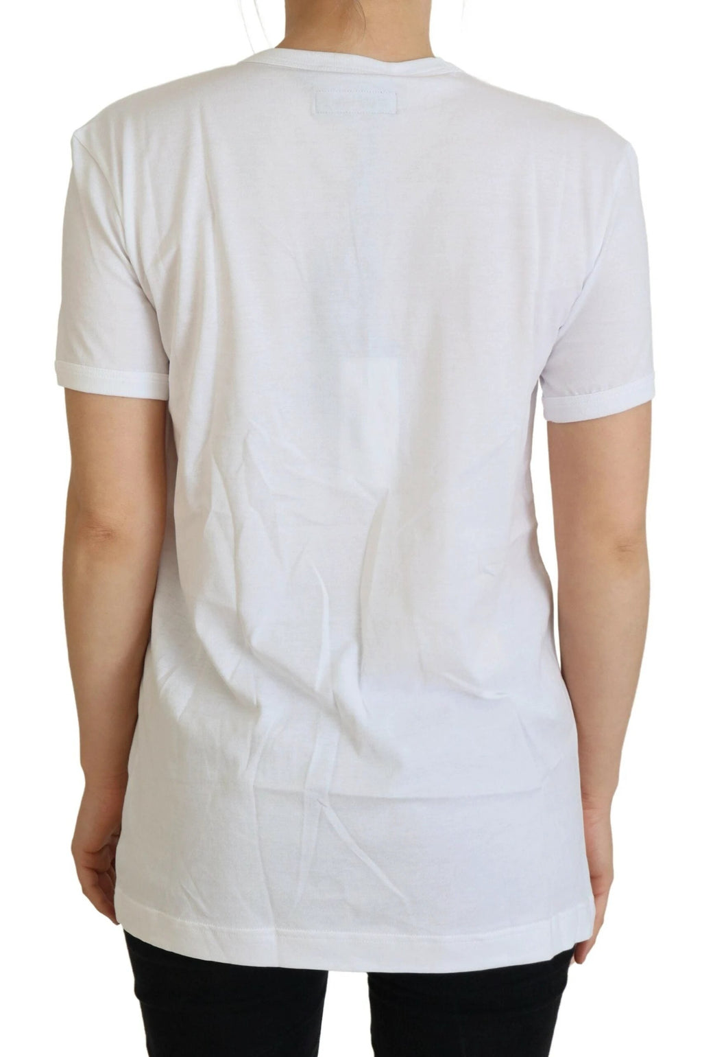Dolce & Gabbana White #dgfamily Crewneck Cotton T-shirt by Dolce & Gabbana