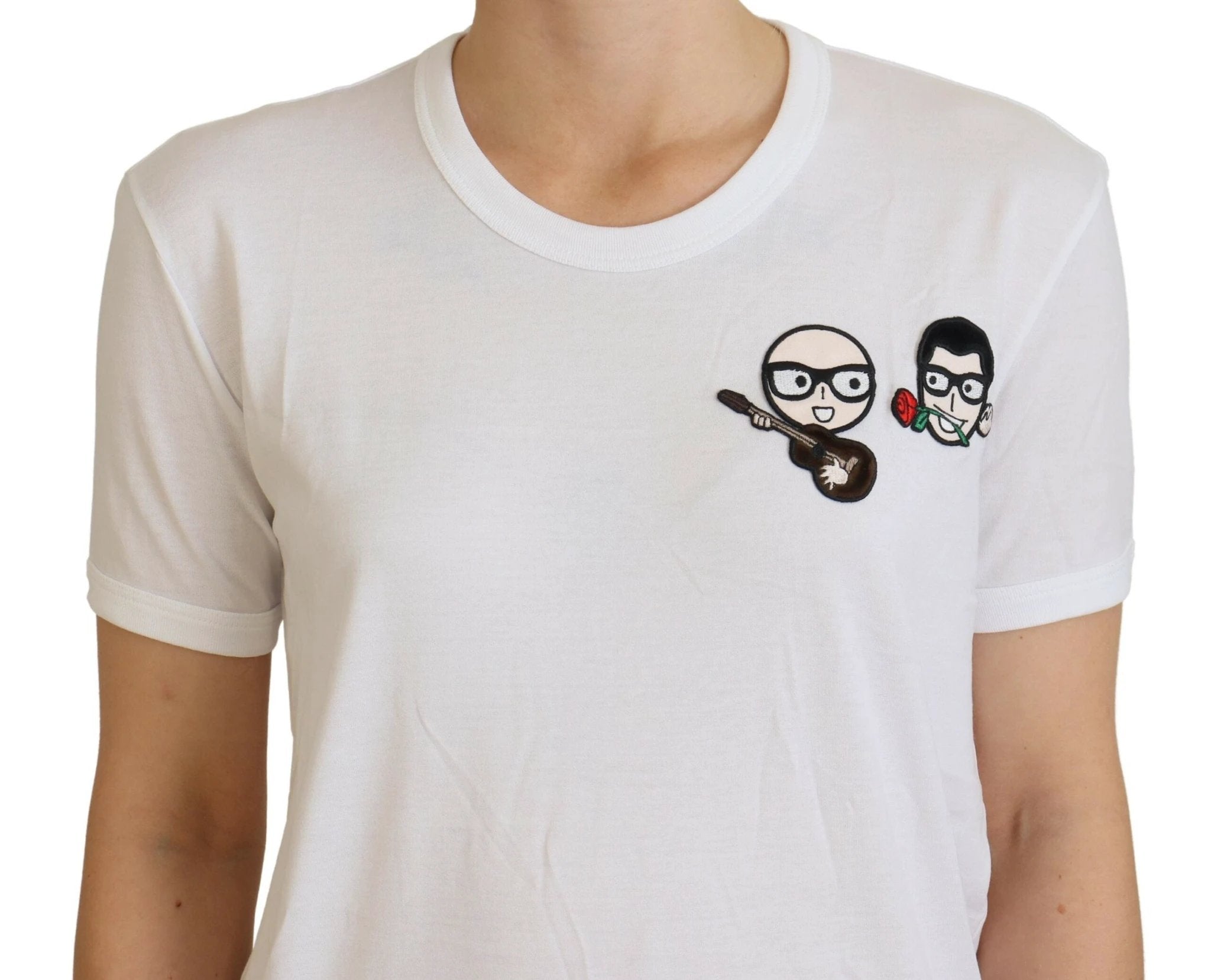 Dolce & Gabbana White #dgfamily Crewneck Cotton T-shirt by Dolce & Gabbana