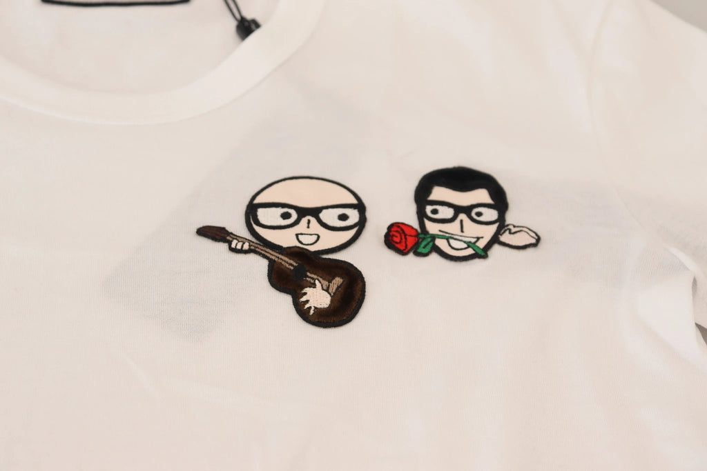 Dolce & Gabbana White #dgfamily Crewneck Cotton T-shirt by Dolce & Gabbana
