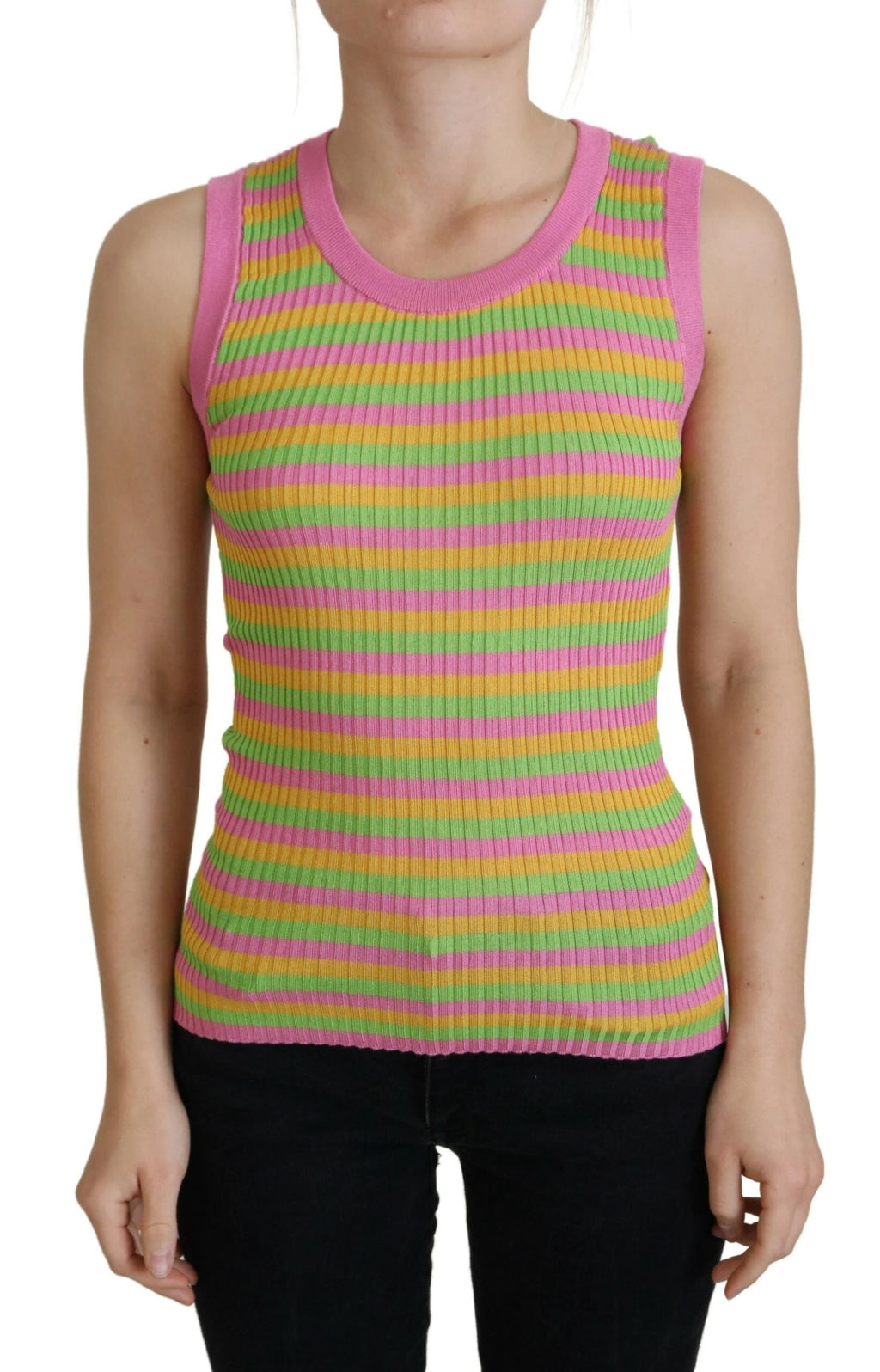 Dolce & Gabbana Multicolor Silk Vest Pullover Tank Top by Dolce & Gabbana