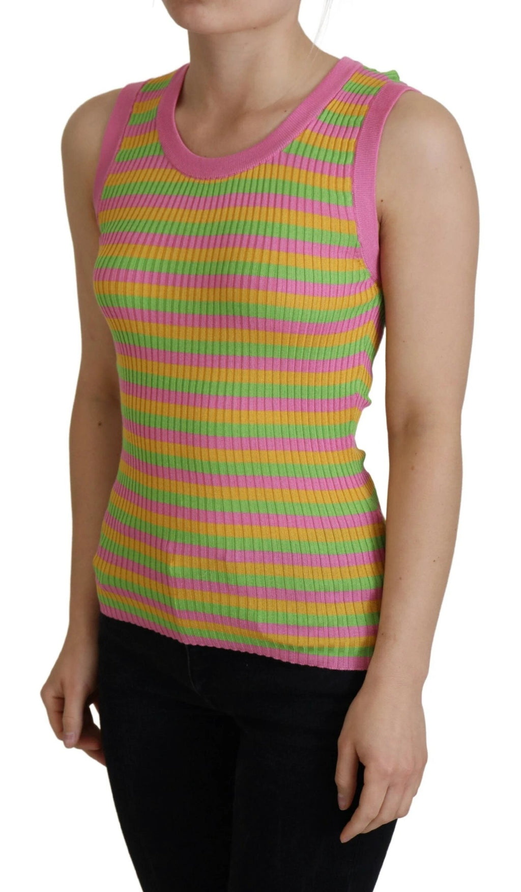 Dolce & Gabbana Multicolor Silk Vest Pullover Tank Top by Dolce & Gabbana