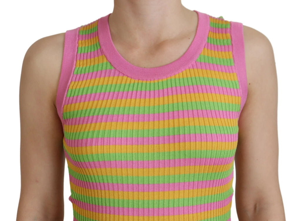 Dolce & Gabbana Multicolor Silk Vest Pullover Tank Top by Dolce & Gabbana