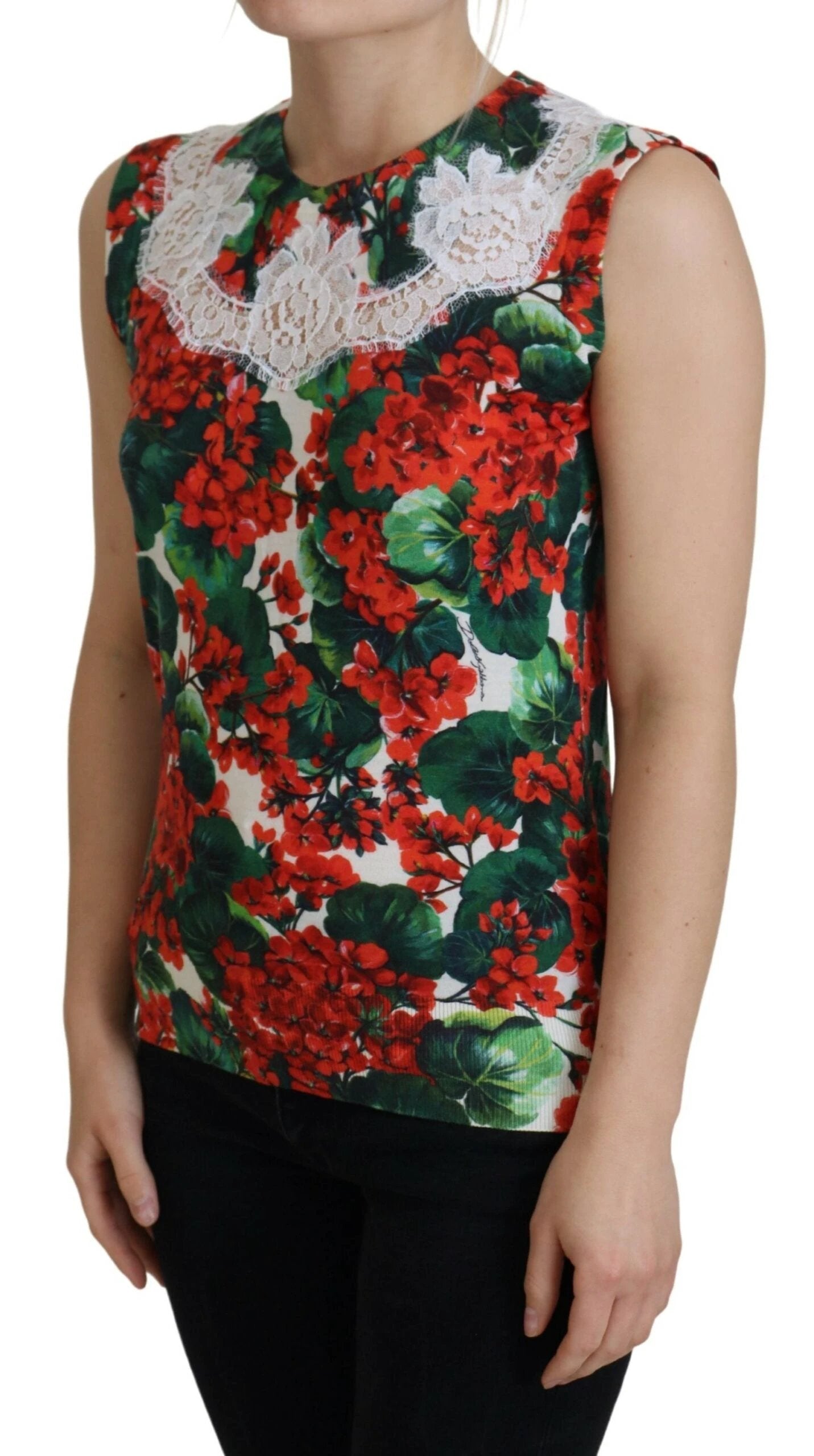 Dolce & Gabbana White Floral Wool Lace Vest Tank Top by Dolce & Gabbana