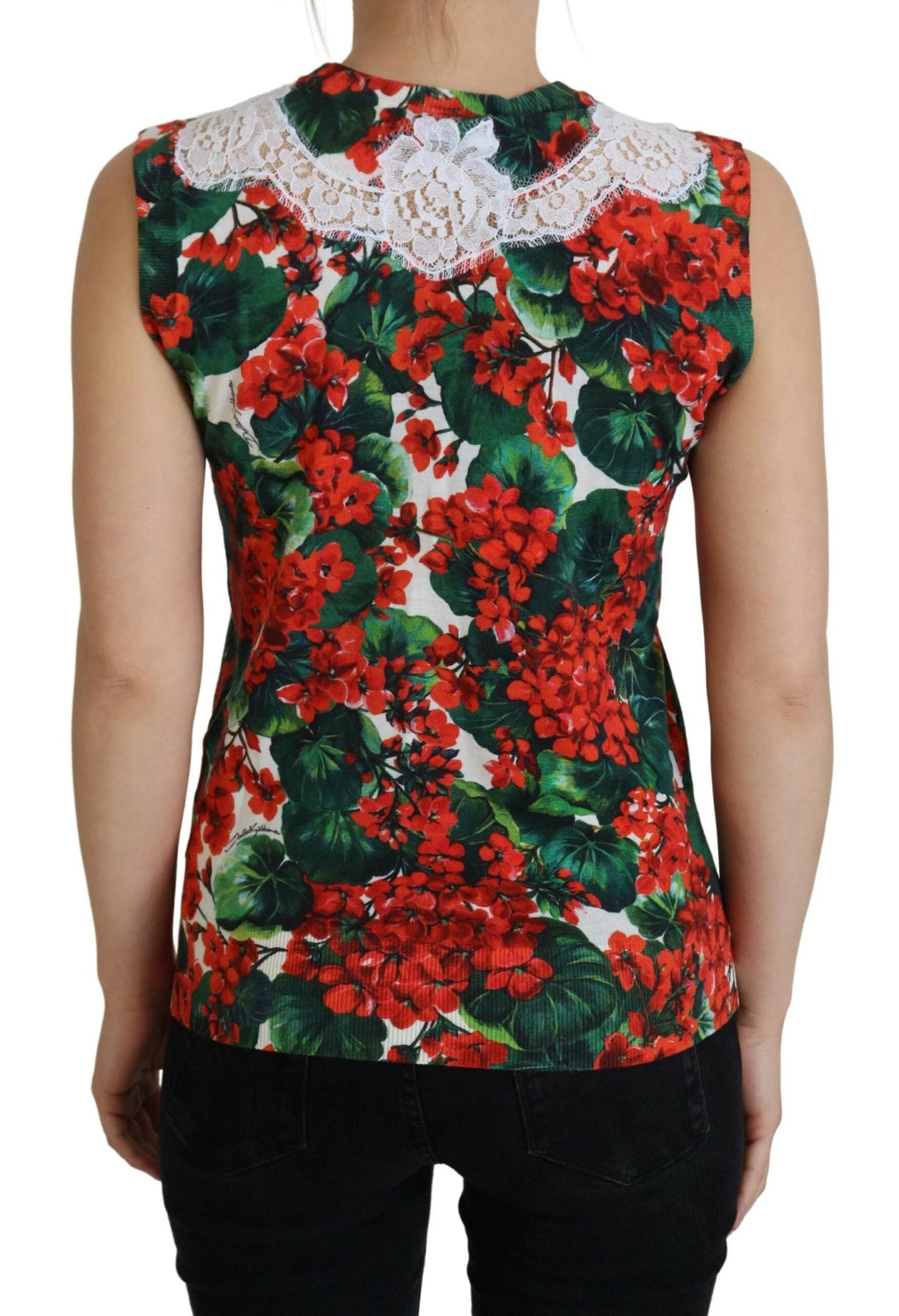 Dolce & Gabbana White Floral Wool Lace Vest Tank Top by Dolce & Gabbana