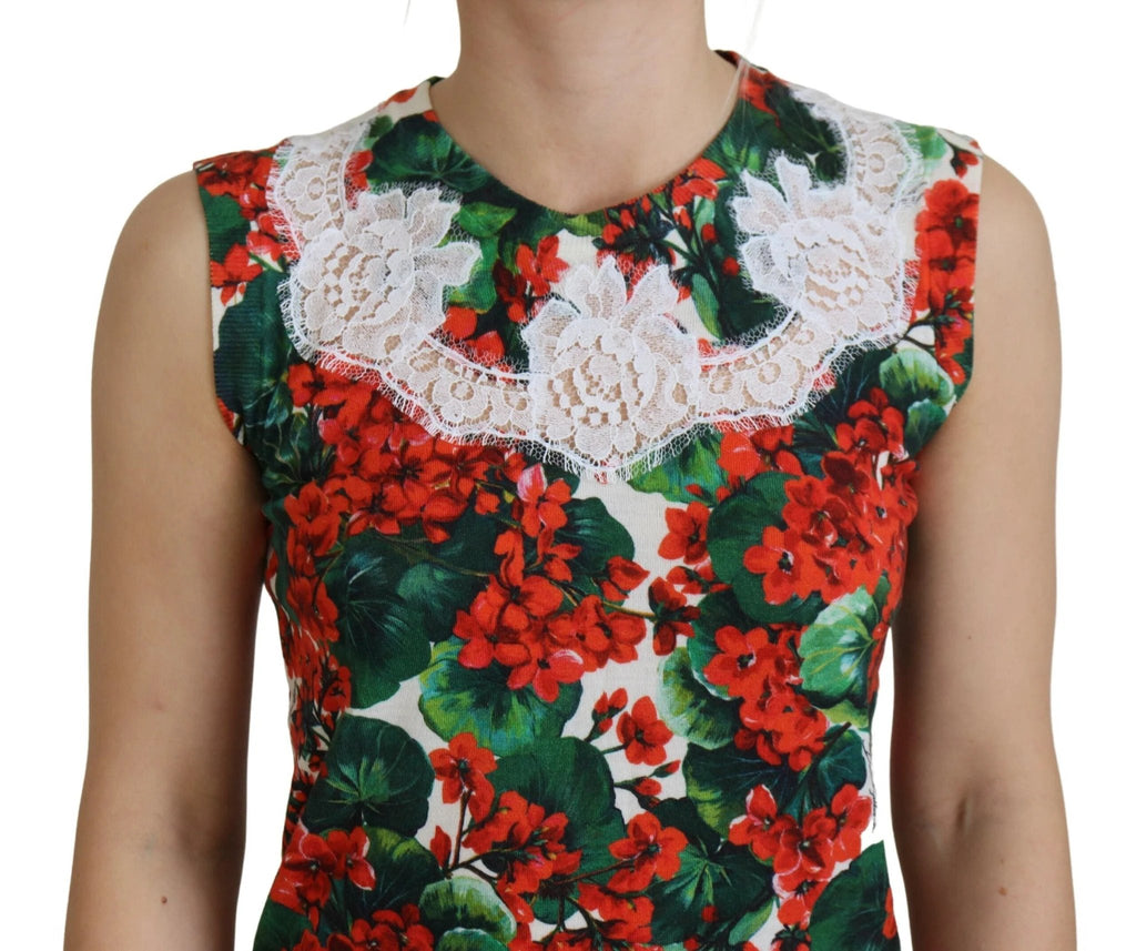 Dolce & Gabbana White Floral Wool Lace Vest Tank Top by Dolce & Gabbana