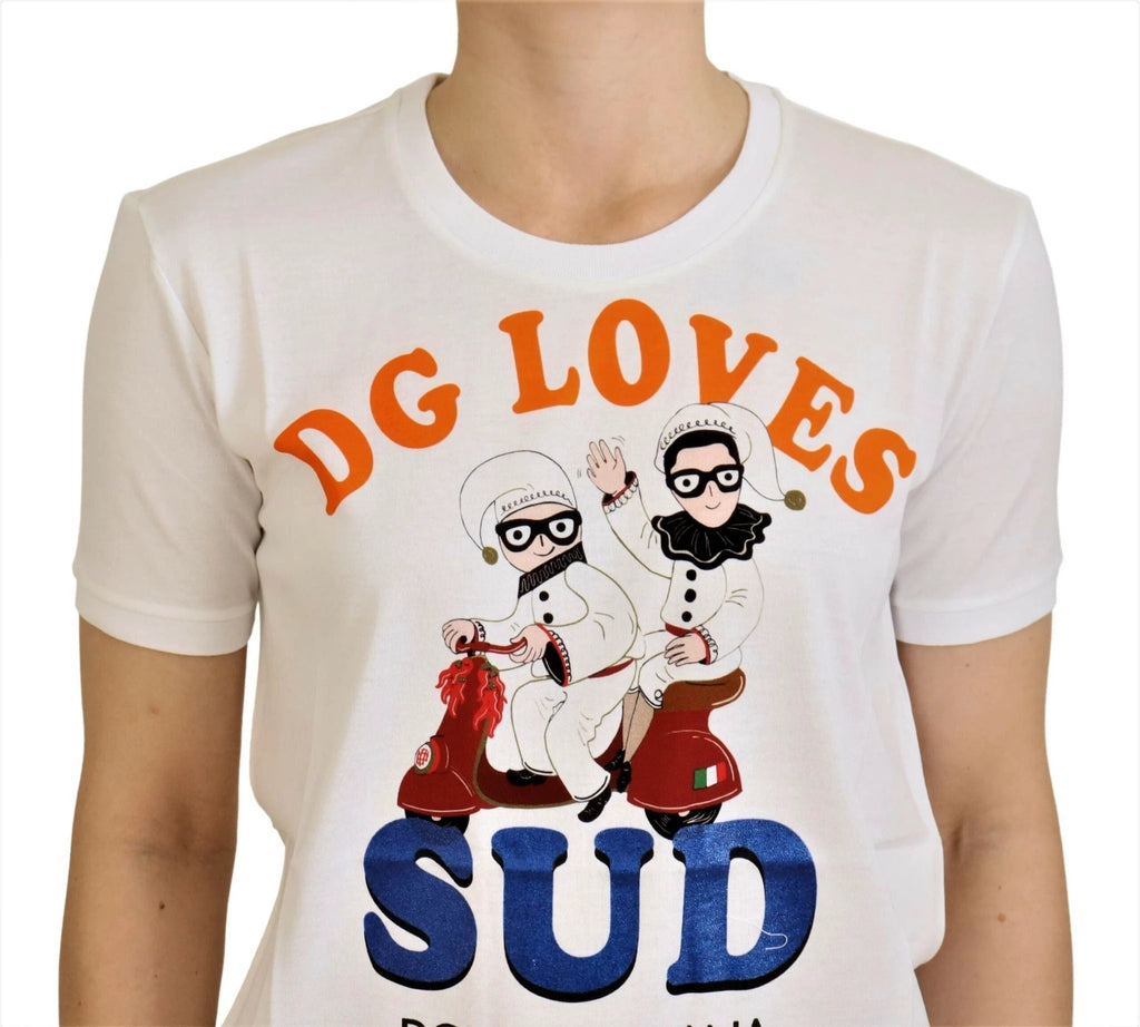Dolce & Gabbana White Cotton DG Loves SUD T-shirt by Dolce & Gabbana