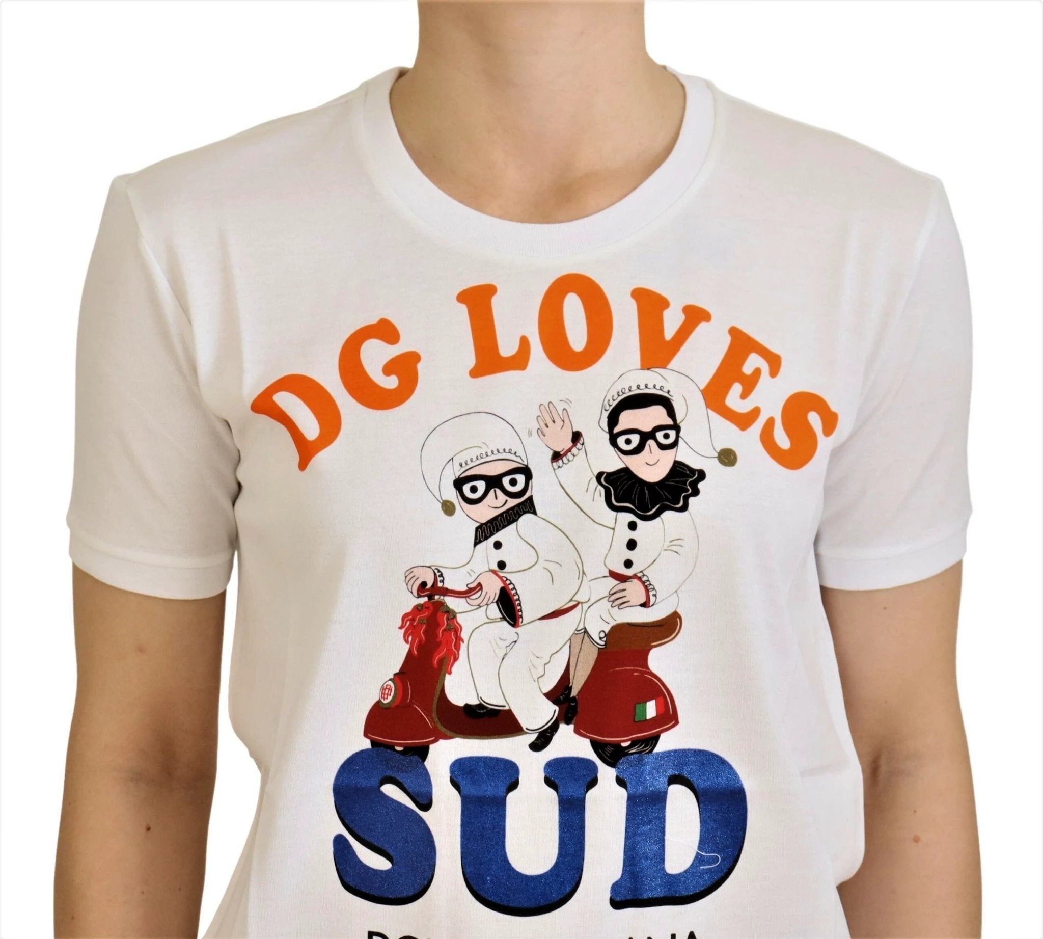 Dolce & Gabbana White Cotton DG Loves SUD T-shirt by Dolce & Gabbana