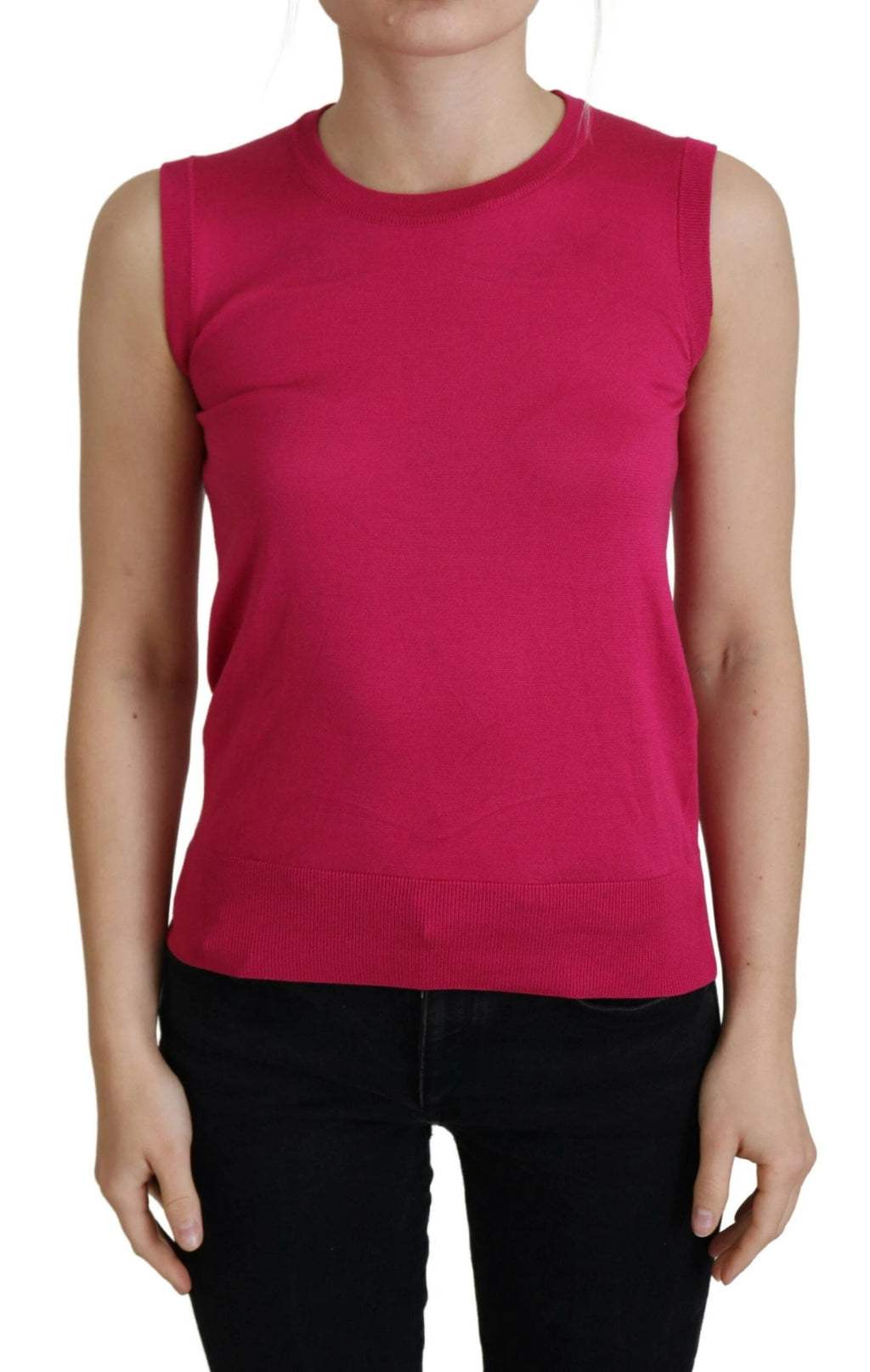 Dolce & Gabbana Pink Silk Vest Pullover Crewneck Tank Top by Dolce & Gabbana