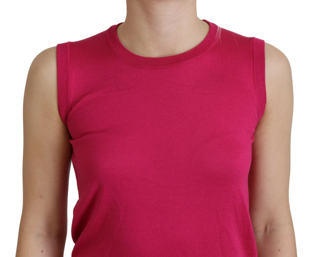 Dolce & Gabbana Pink Silk Vest Pullover Crewneck Tank Top by Dolce & Gabbana