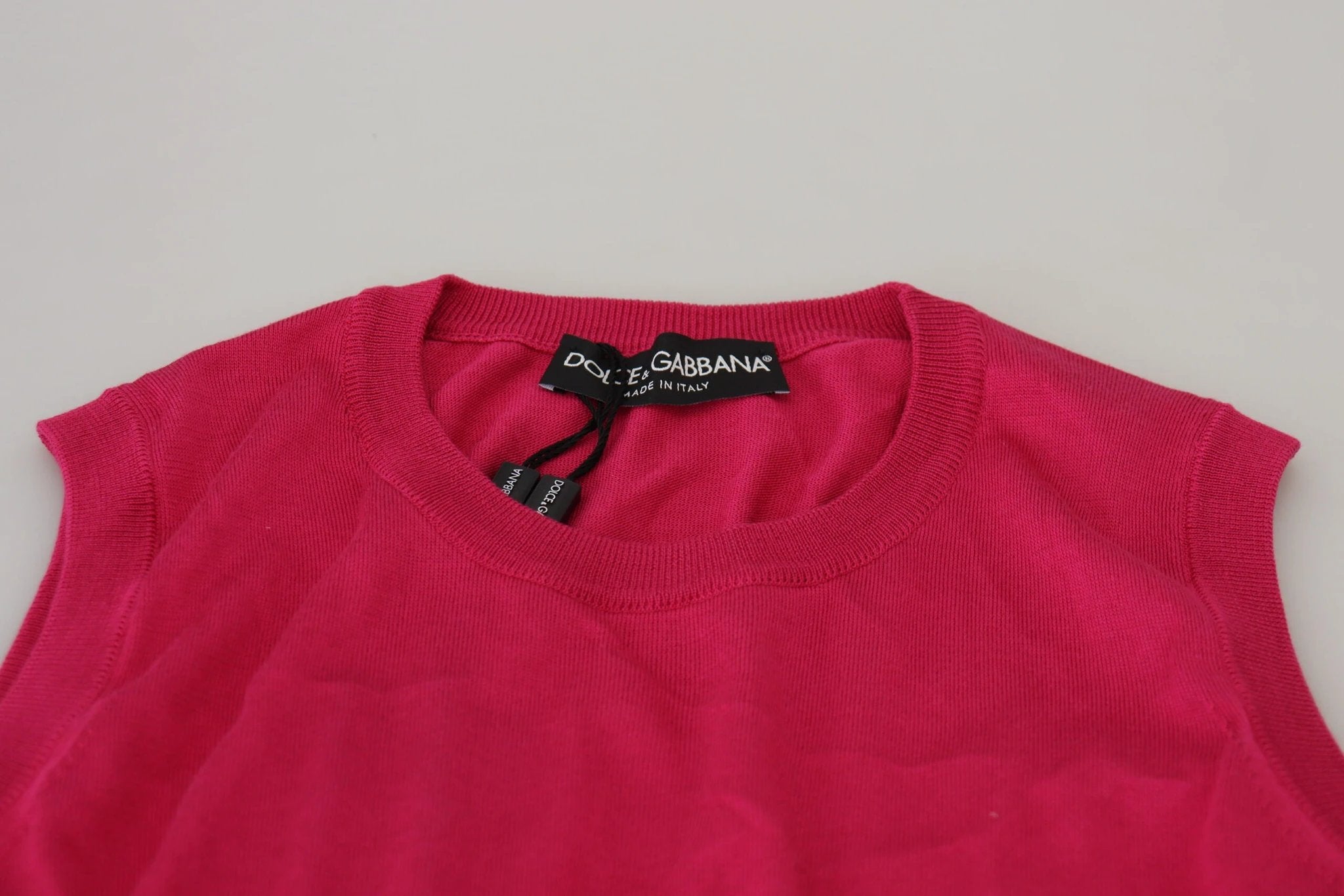 Dolce & Gabbana Pink Silk Vest Pullover Crewneck Tank Top by Dolce & Gabbana
