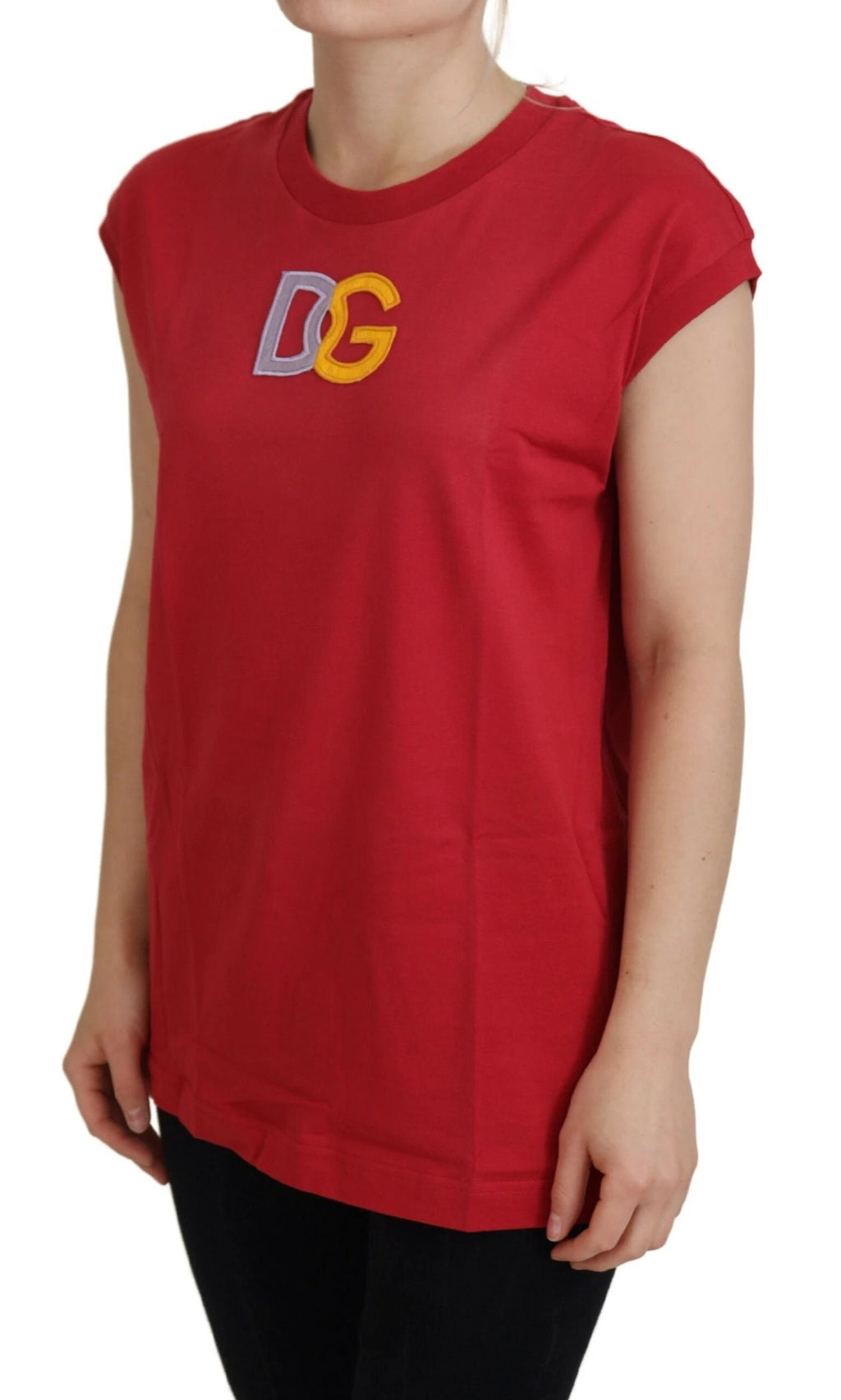 Dolce & Gabbana Red Cotton DG Logo Tank Top T-shirt by Dolce & Gabbana