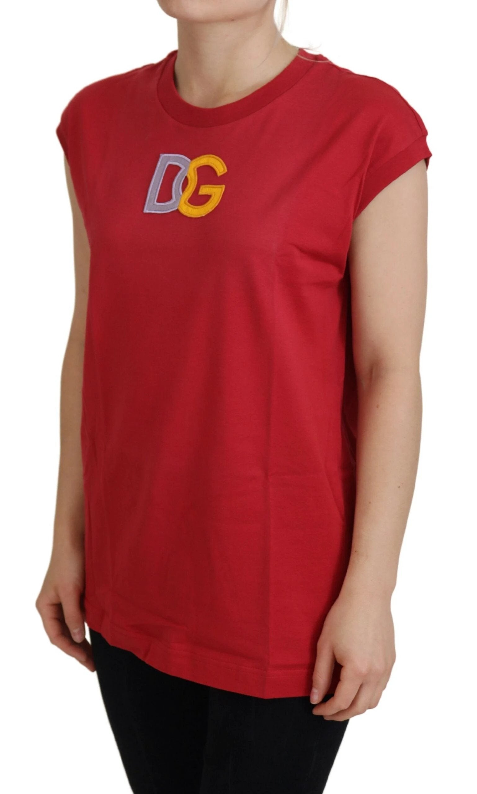 Dolce & Gabbana Red Cotton DG Logo Tank Top T-shirt by Dolce & Gabbana