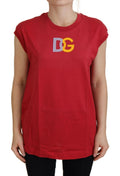 Dolce & Gabbana Red Cotton DG Logo Tank Top T-shirt by Dolce & Gabbana