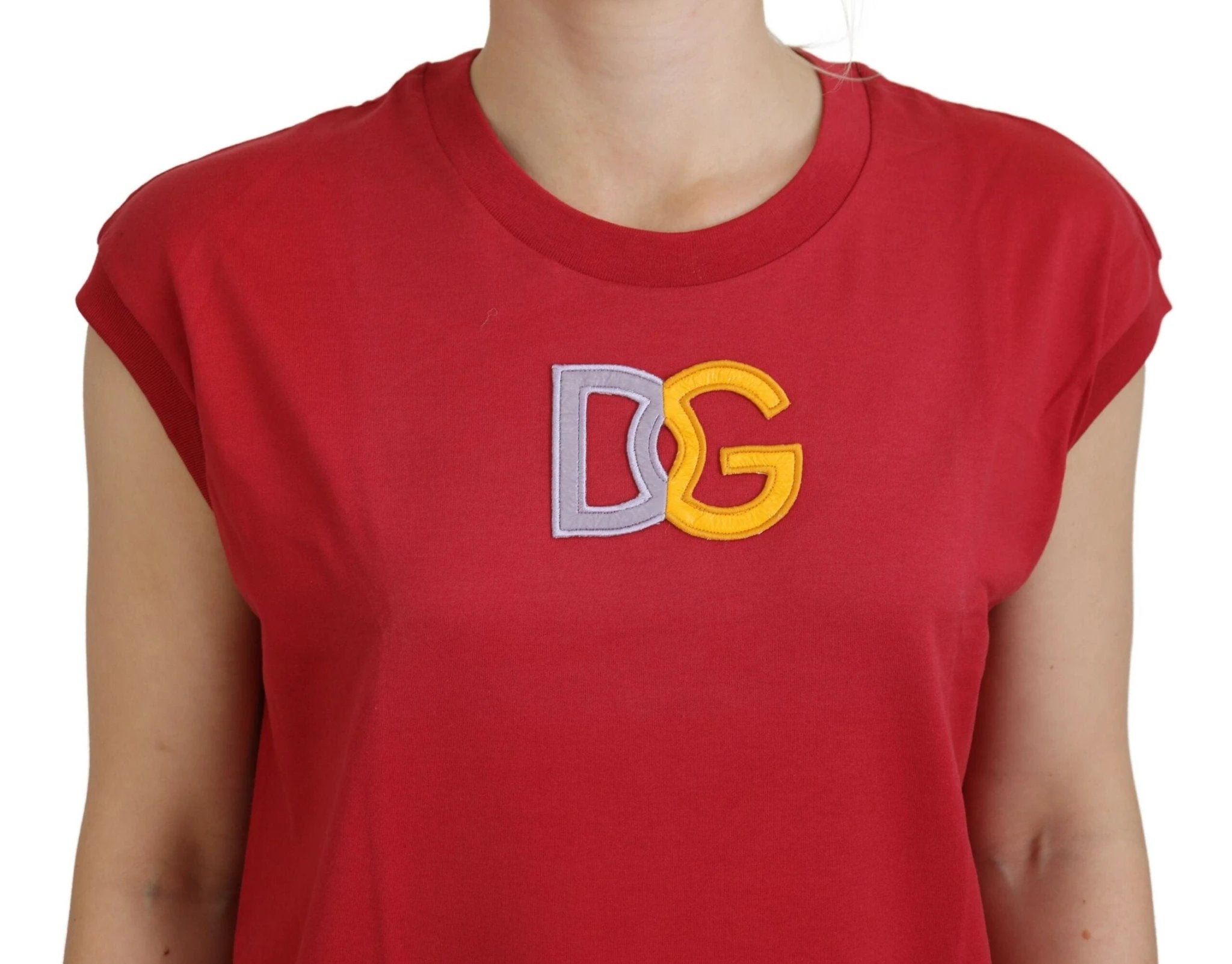 Dolce & Gabbana Red Cotton DG Logo Tank Top T-shirt by Dolce & Gabbana
