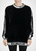 Dolce & Gabbana Black Velvet Crewneck Pullover Sweater by Dolce & Gabbana
