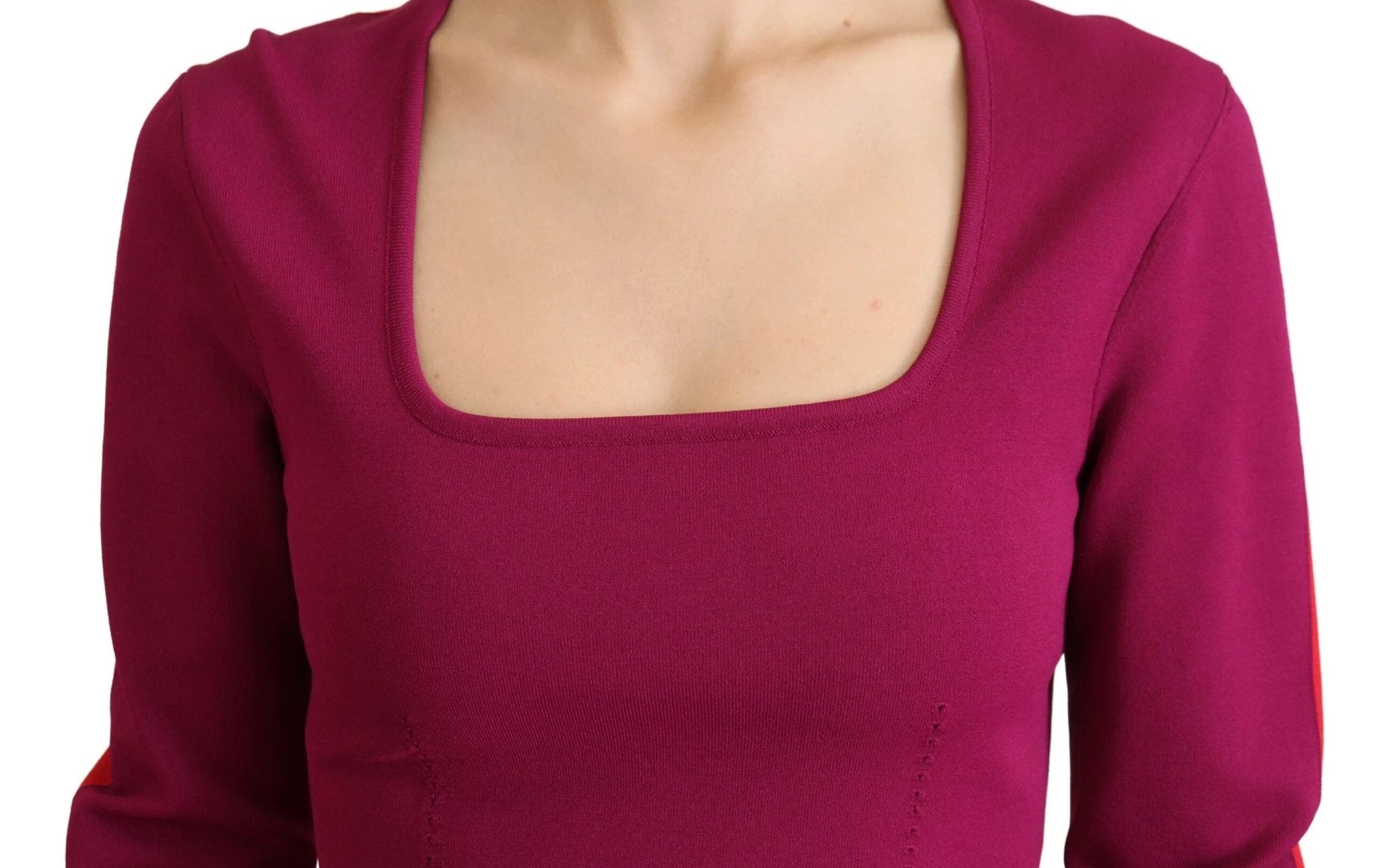 Dolce & Gabbana Multicolor Viscose Square Neck Pullover Sweater by Dolce & Gabbana