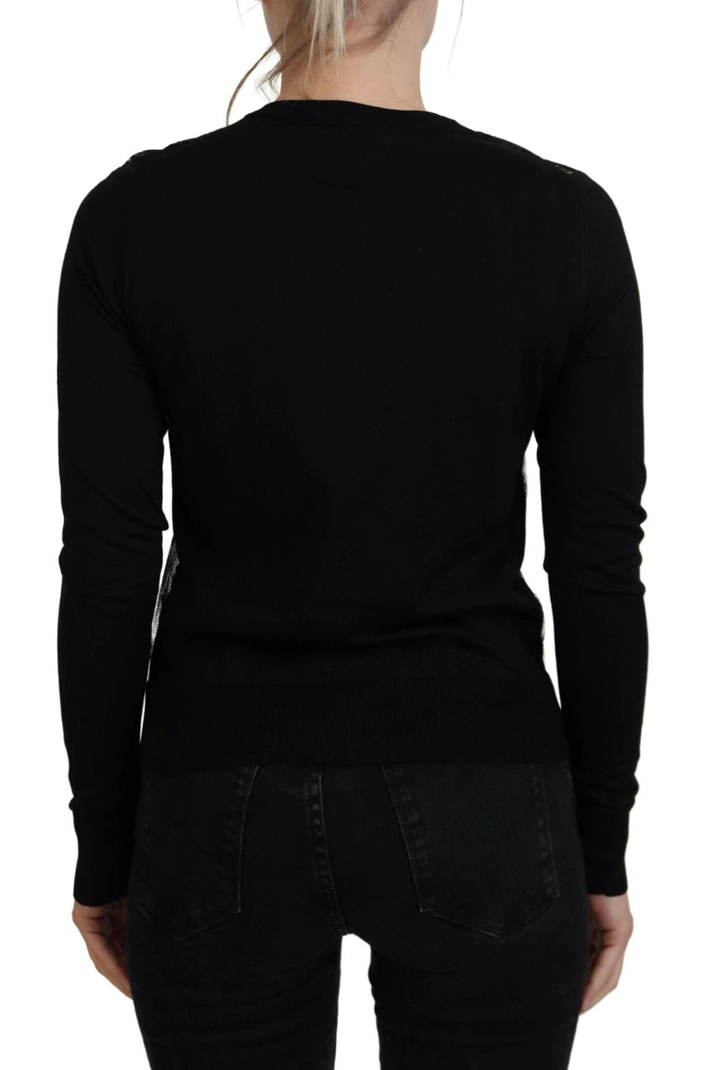 Dolce & Gabbana Black Floral Lace Button Cardigan Sweater by Dolce & Gabbana