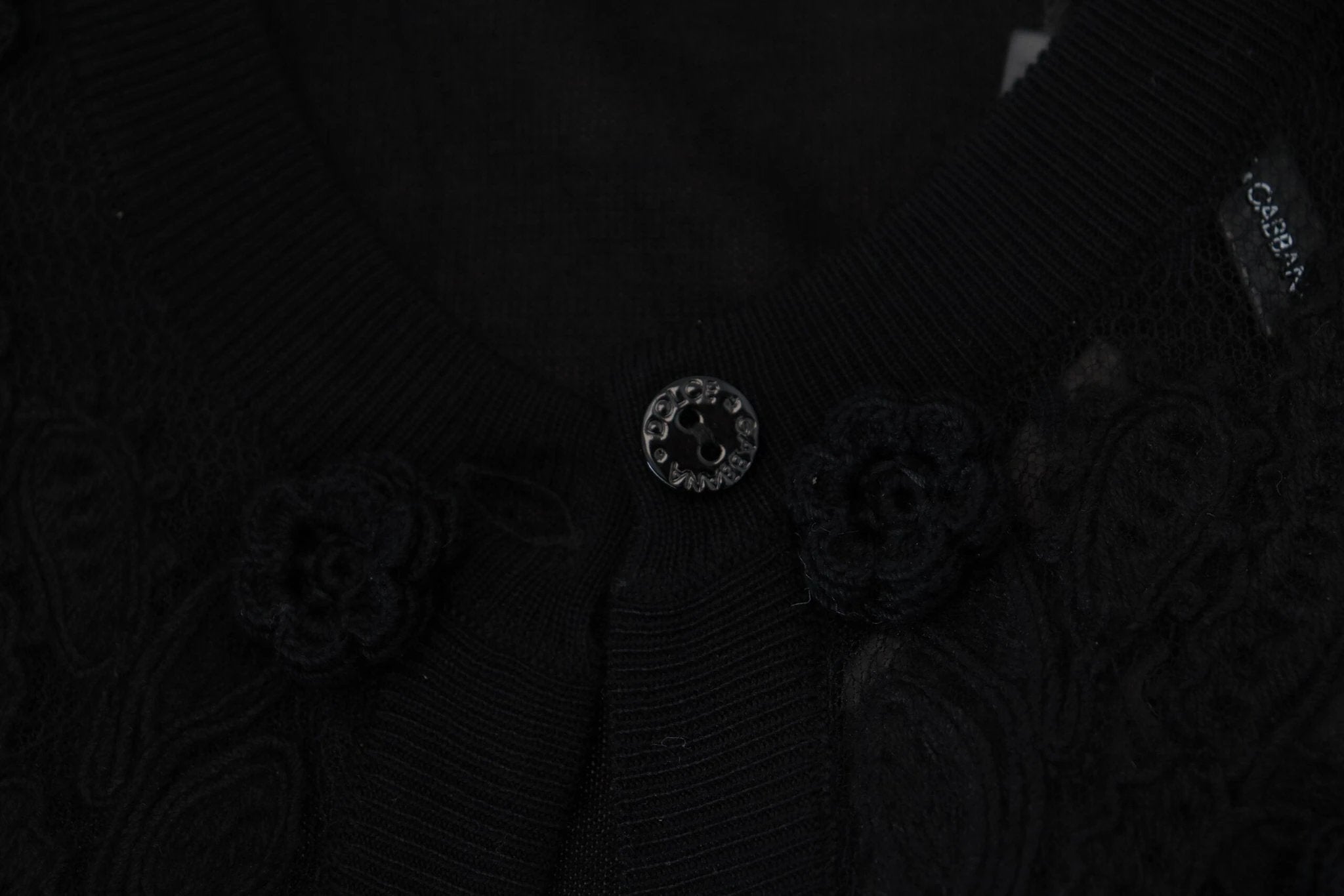 Dolce & Gabbana Black Floral Lace Button Cardigan Sweater by Dolce & Gabbana
