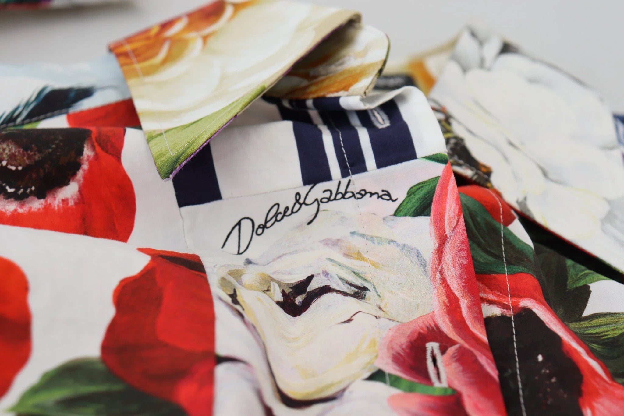 Dolce & Gabbana Multicolor Floral Cotton Collared Blouse Top by Dolce & Gabbana