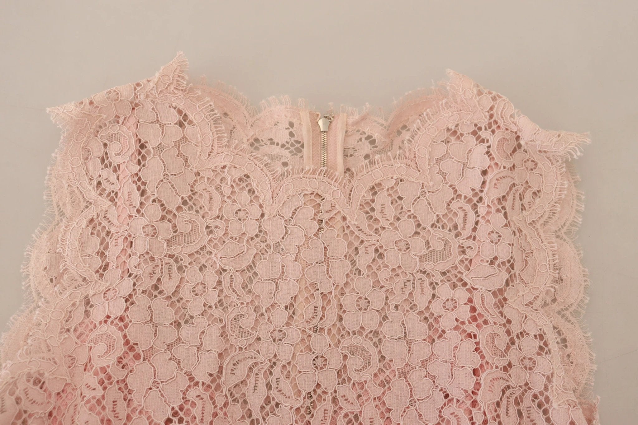 Dolce & Gabbana Pink Floral Lace Sleeveless Tank Blouse Top by Dolce & Gabbana