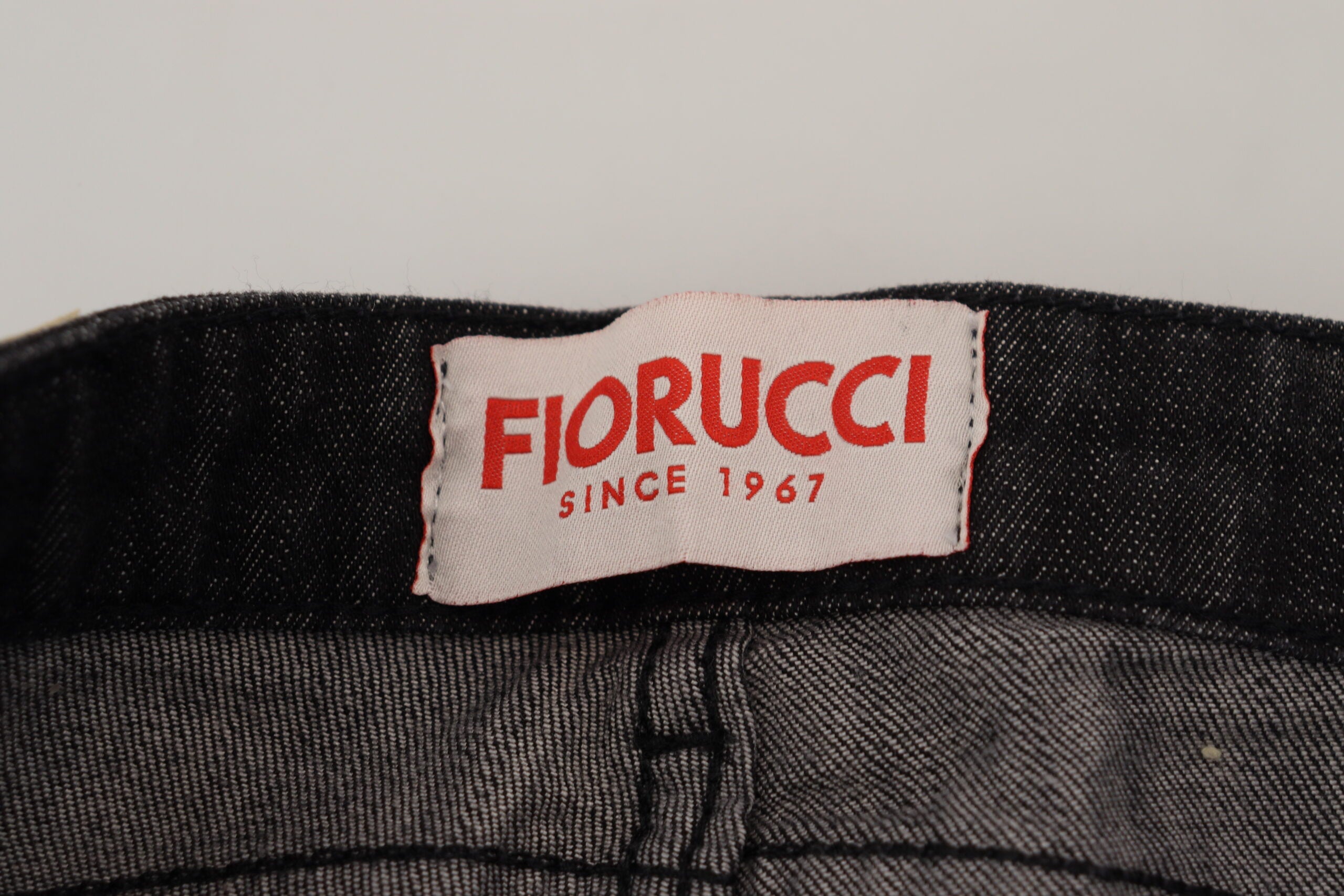 Jean skinny taille basse en coton noir Fiorucci pour femme