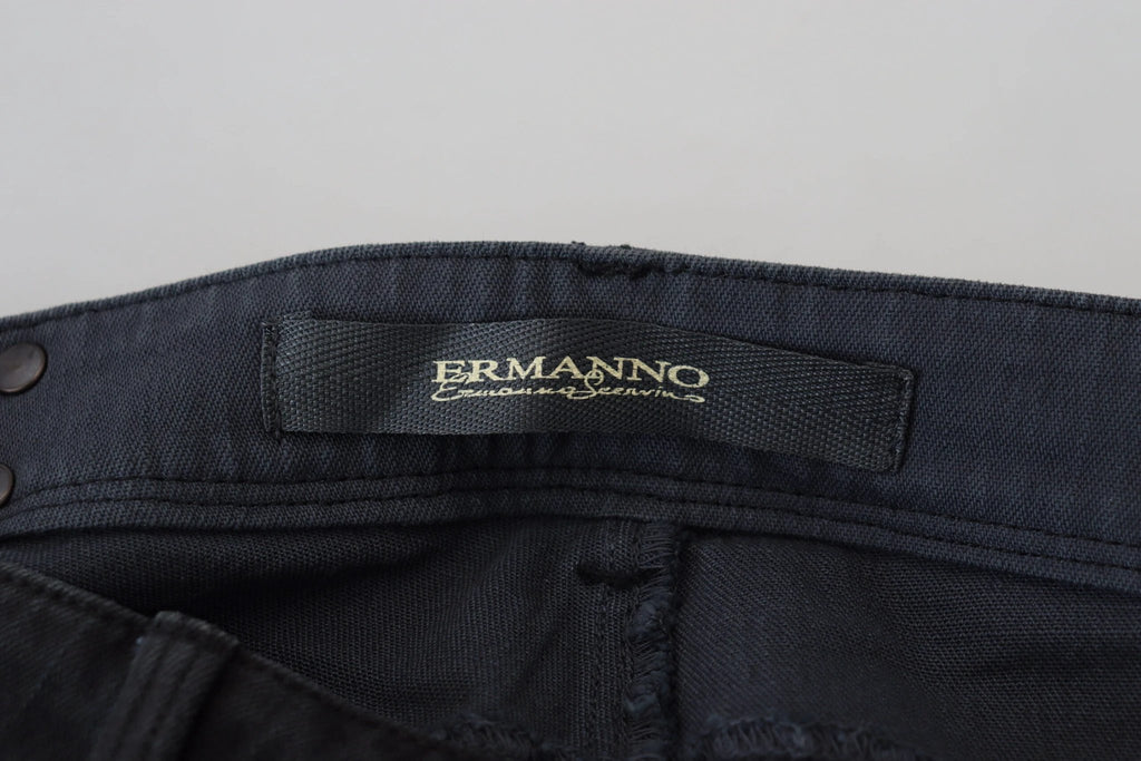 Ermanno Scervino Black Cotton Slim Fit Women Denim Jeans by Ermanno Scervino