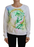 Versace Jeans White Graphic Print Long Sleeves Sweater by Versace Jeans