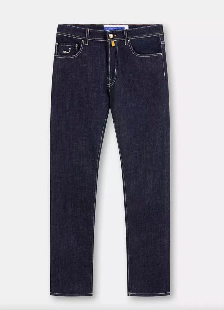 Jean en coton bleu Jacob Cohen pour homme avec une coupe droite