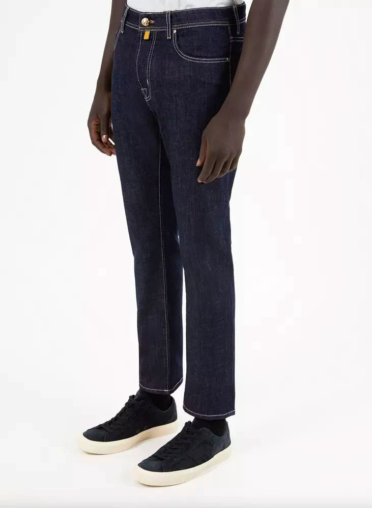 Jean en coton bleu Jacob Cohen pour homme avec une coupe droite