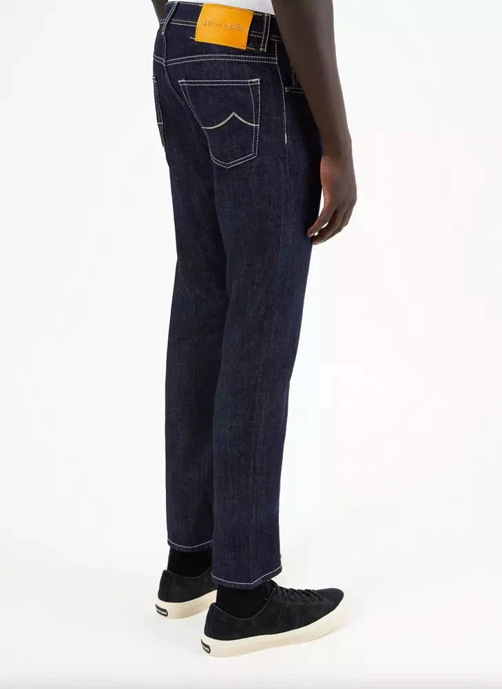 Jean en coton bleu Jacob Cohen pour homme avec une coupe droite
