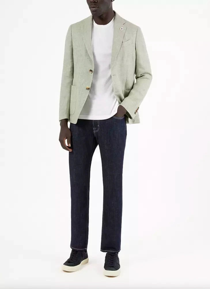 Jean en coton bleu Jacob Cohen pour homme avec une coupe droite