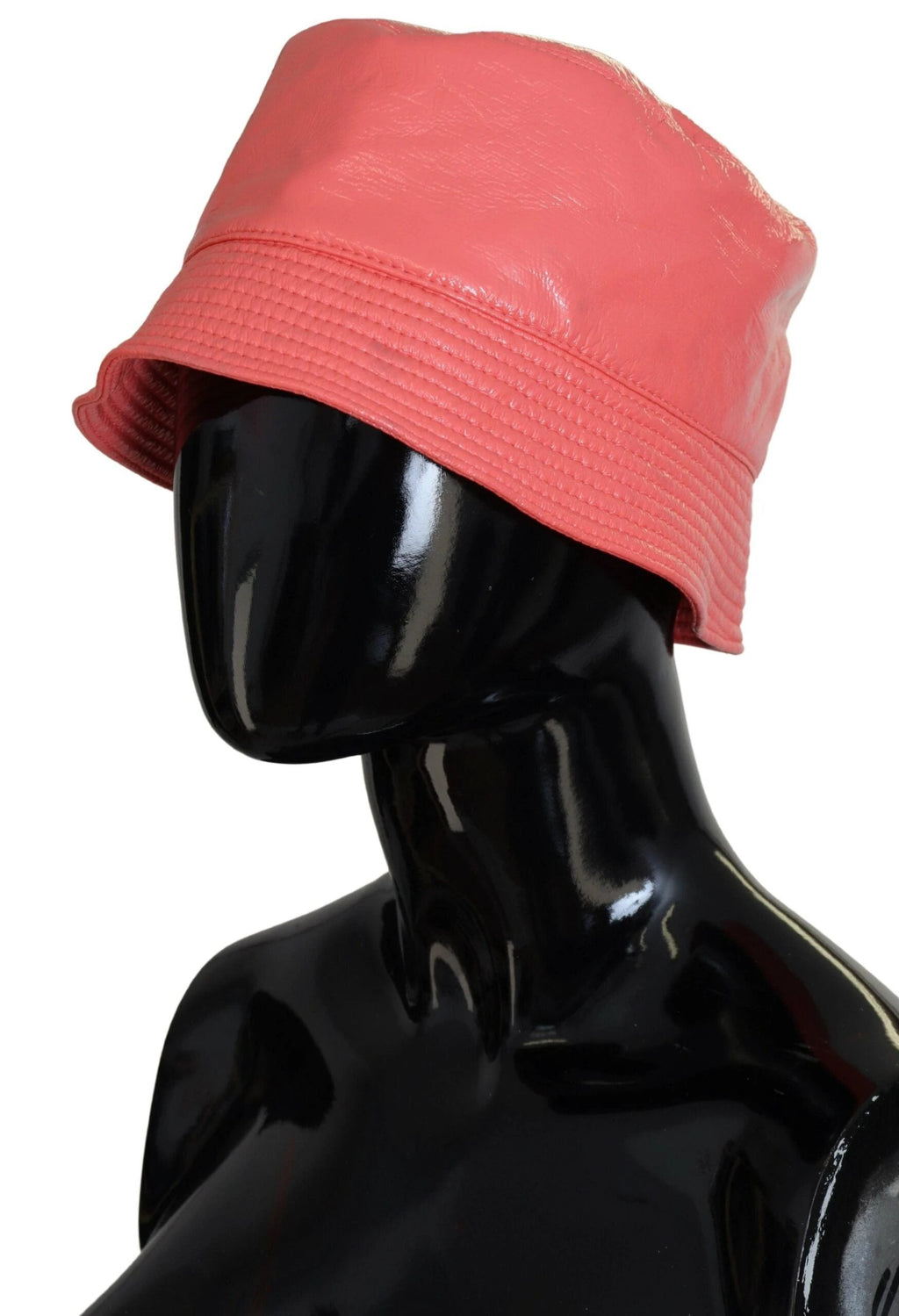Dolce & Gabbana Peach Quilted Faux Leather Women Bucket Cap Hat by Dolce & Gabbana