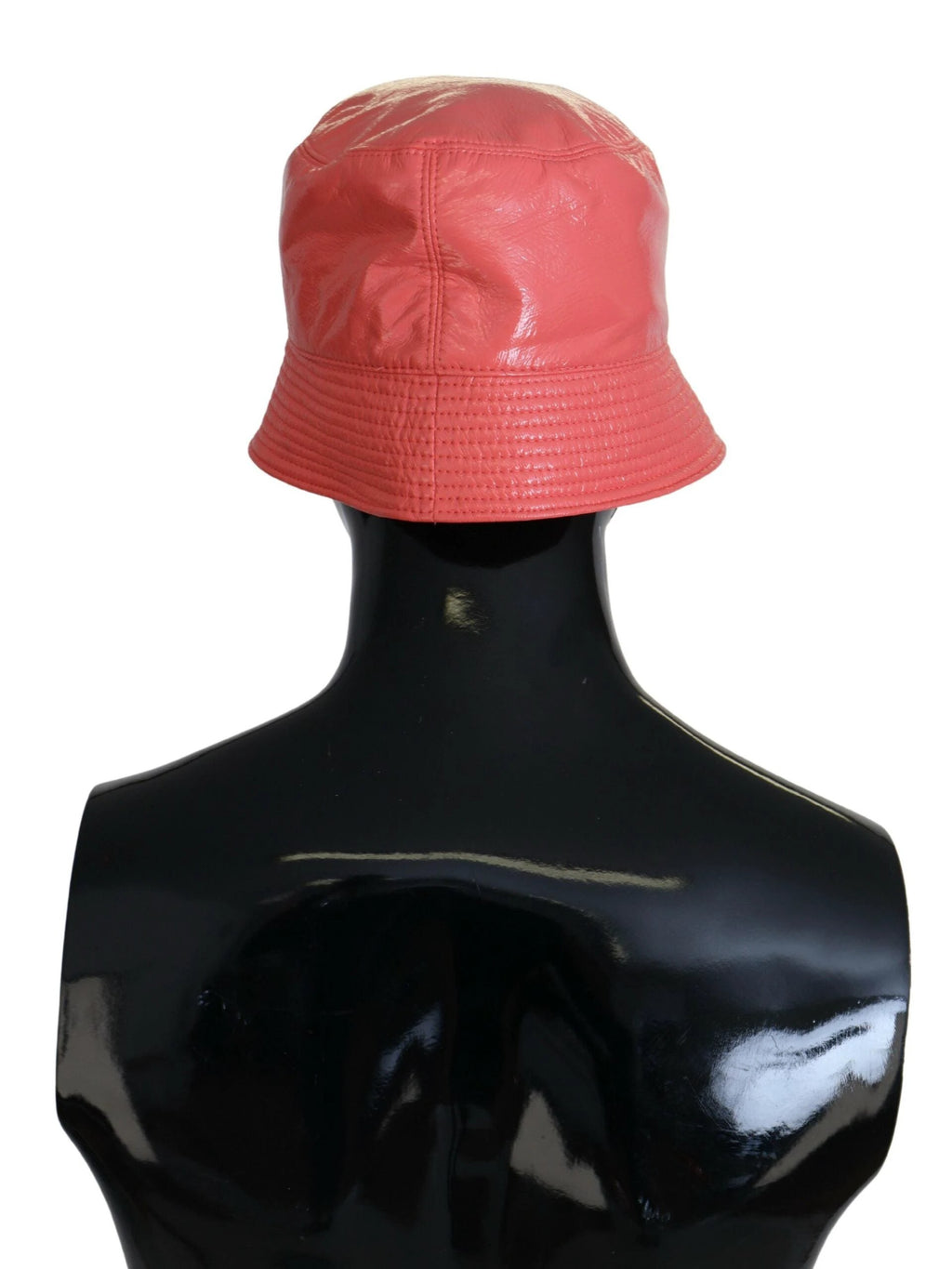 Dolce & Gabbana Peach Quilted Faux Leather Women Bucket Cap Hat by Dolce & Gabbana