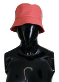 Dolce & Gabbana Peach Quilted Faux Leather Women Bucket Cap Hat by Dolce & Gabbana