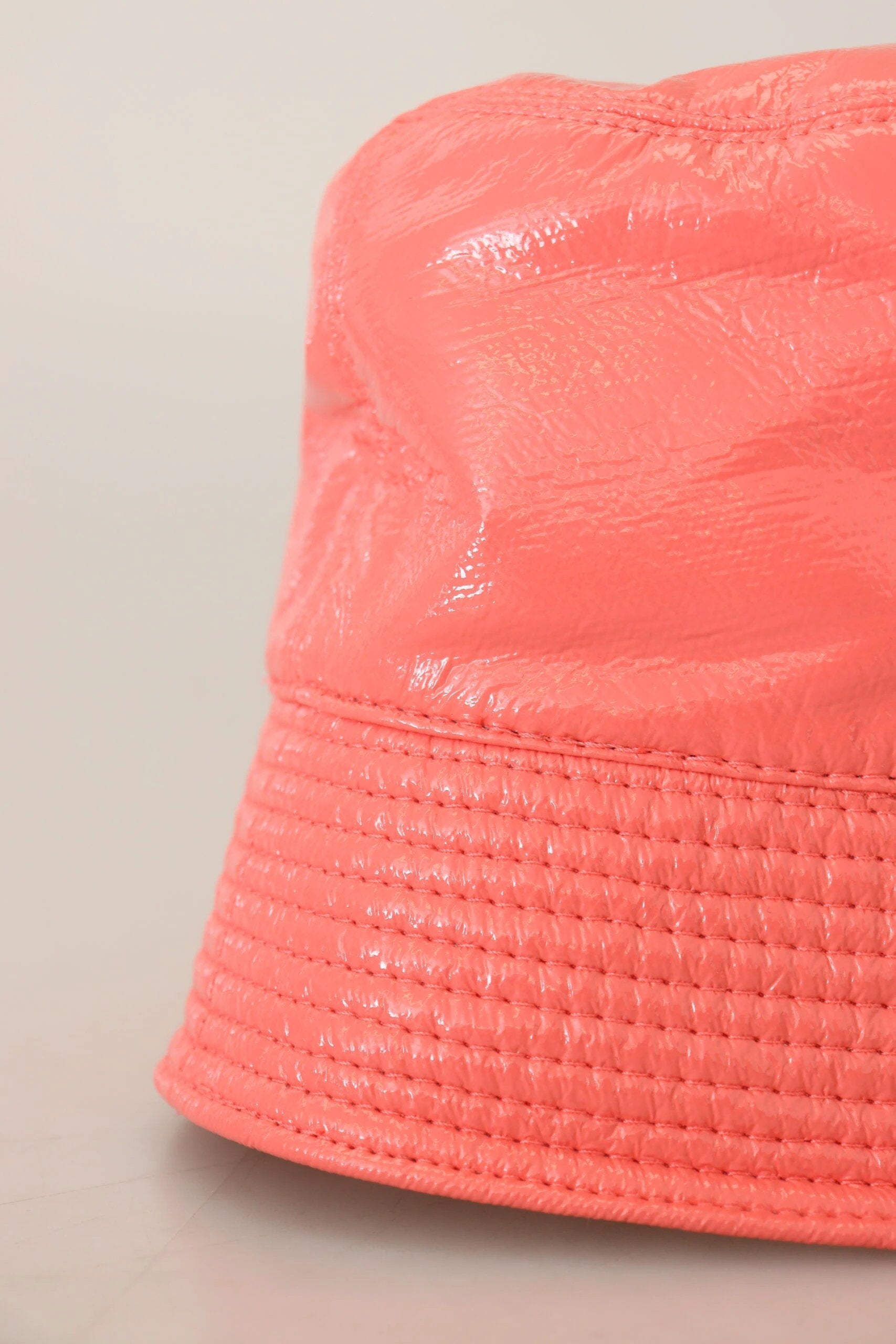 Dolce & Gabbana Peach Quilted Faux Leather Women Bucket Cap Hat by Dolce & Gabbana