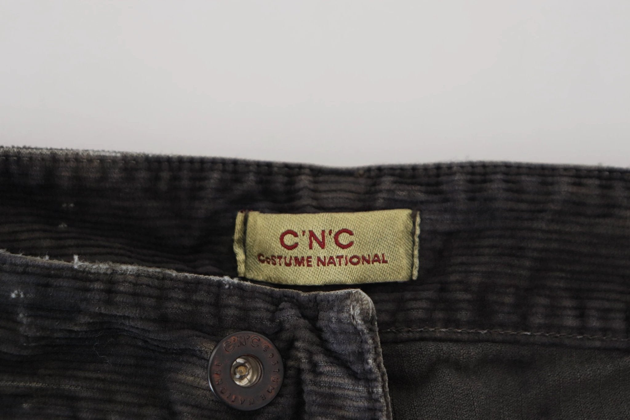 Costume National Gray Cotton Corduroy Men Casual Jeans by Costume National