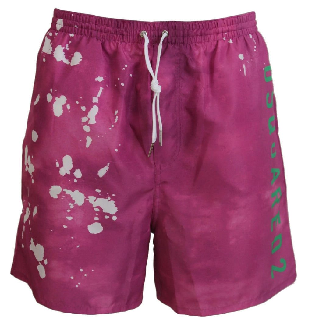 Dsquared² Pink Tie Dye Logo Men Beachwear Shorts Swimwear by Dsquared²