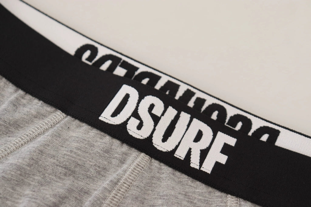 Dsquared² Gray DSURF Logo Cotton Stretch Men Brief Underwear by Dsquared²