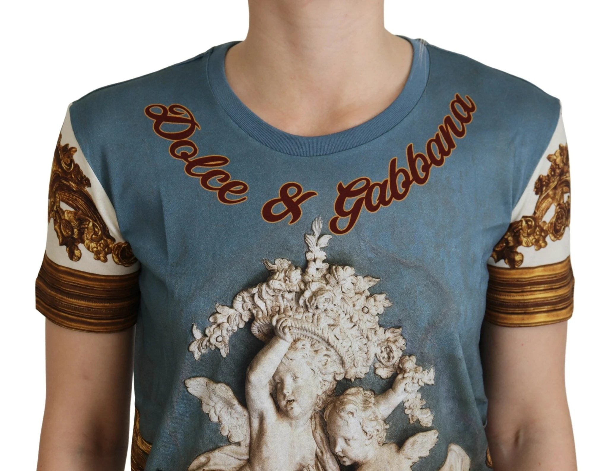 Dolce & Gabbana Multicolor DG Logo Angel Printed Shirt Top by Dolce & Gabbana