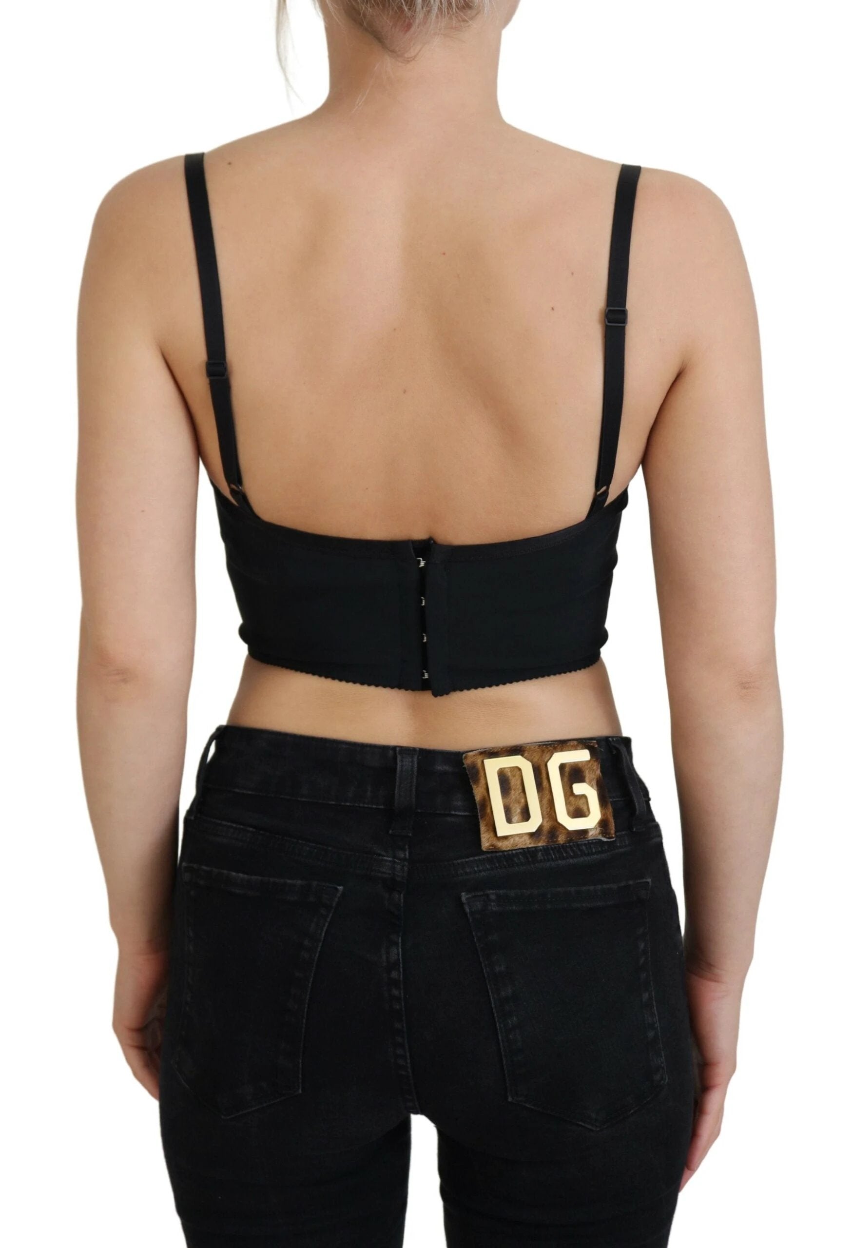 Dolce & Gabbana Pink Leopard Print Cropped Bustier Corset Top by Dolce & Gabbana